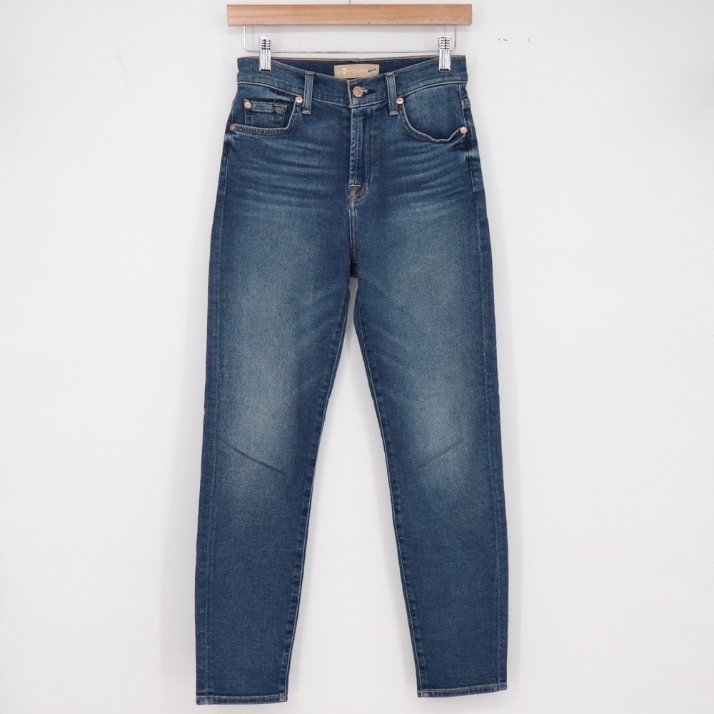 7 For All Mankind Jeans Womens 25 Luxe Vintage Blue Slim Ankle Excellent